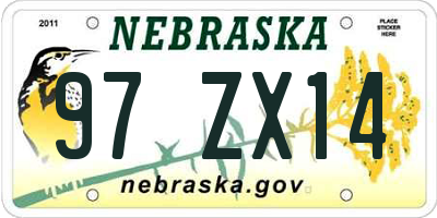 NE license plate 97ZX14