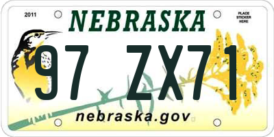 NE license plate 97ZX71