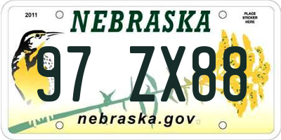 NE license plate 97ZX88