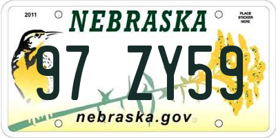 NE license plate 97ZY59