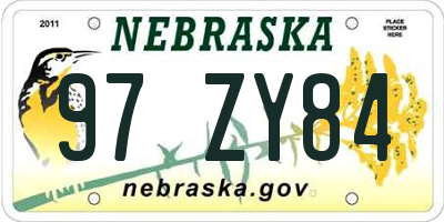 NE license plate 97ZY84