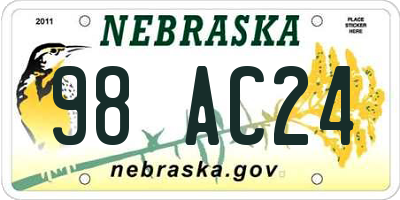 NE license plate 98AC24