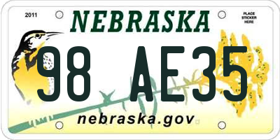 NE license plate 98AE35