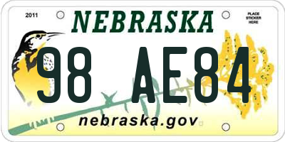 NE license plate 98AE84