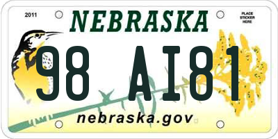 NE license plate 98AI81