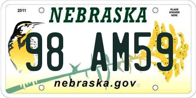 NE license plate 98AM59