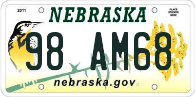 NE license plate 98AM68