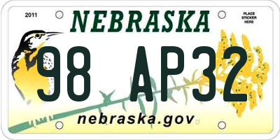 NE license plate 98AP32