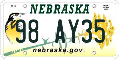 NE license plate 98AY35
