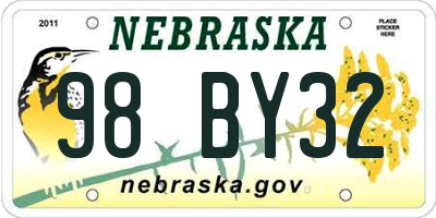 NE license plate 98BY32