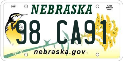 NE license plate 98CA91