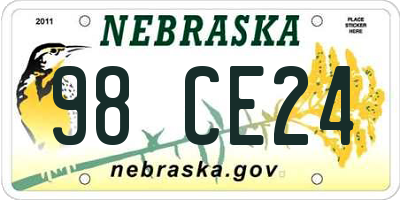 NE license plate 98CE24