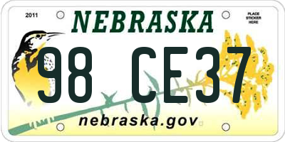 NE license plate 98CE37