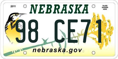 NE license plate 98CE71