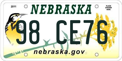 NE license plate 98CE76