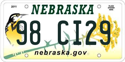 NE license plate 98CI29