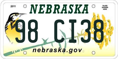 NE license plate 98CI38