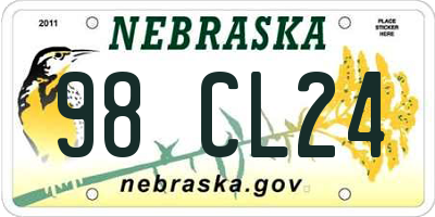 NE license plate 98CL24