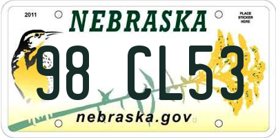 NE license plate 98CL53