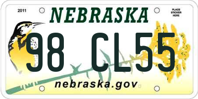 NE license plate 98CL55