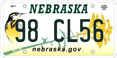 NE license plate 98CL56
