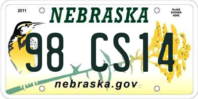 NE license plate 98CS14