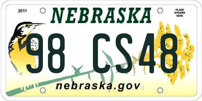 NE license plate 98CS48