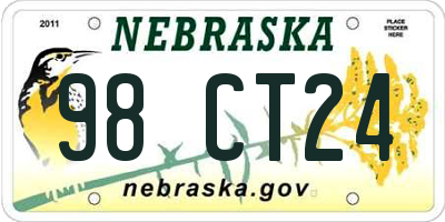 NE license plate 98CT24