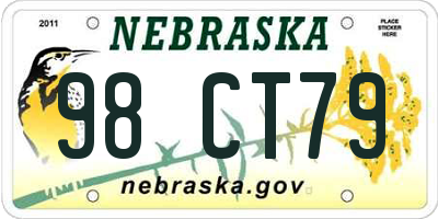 NE license plate 98CT79