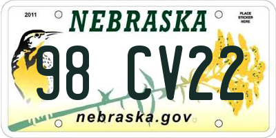 NE license plate 98CV22