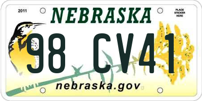 NE license plate 98CV41