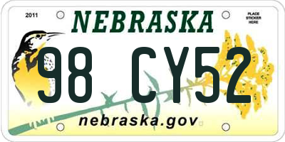 NE license plate 98CY52