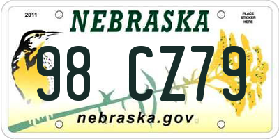 NE license plate 98CZ79