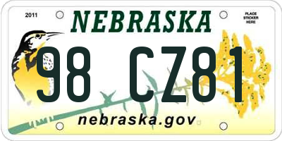 NE license plate 98CZ81