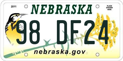 NE license plate 98DF24