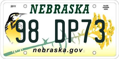 NE license plate 98DP73