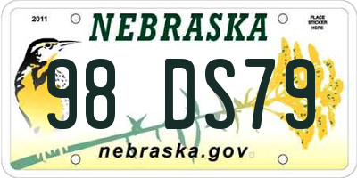 NE license plate 98DS79