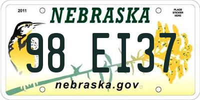 NE license plate 98EI37