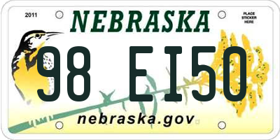 NE license plate 98EI50