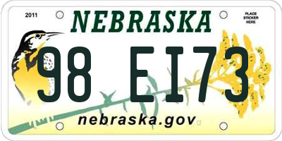 NE license plate 98EI73