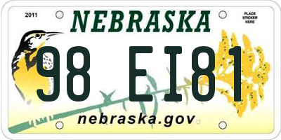 NE license plate 98EI81