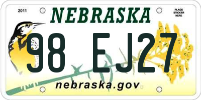 NE license plate 98EJ27