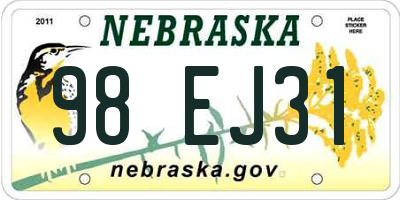 NE license plate 98EJ31