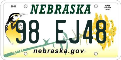 NE license plate 98EJ48