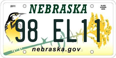 NE license plate 98EL11