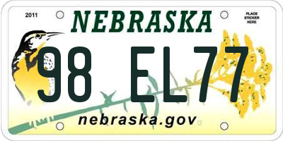NE license plate 98EL77
