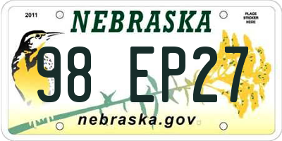 NE license plate 98EP27