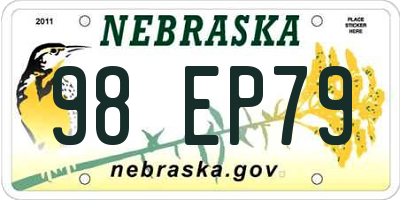 NE license plate 98EP79