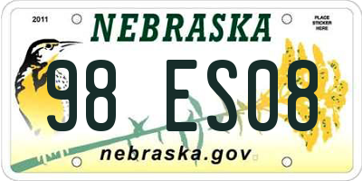 NE license plate 98ES08