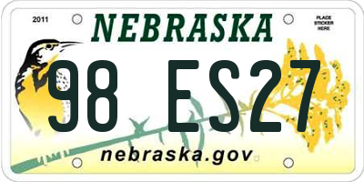 NE license plate 98ES27
